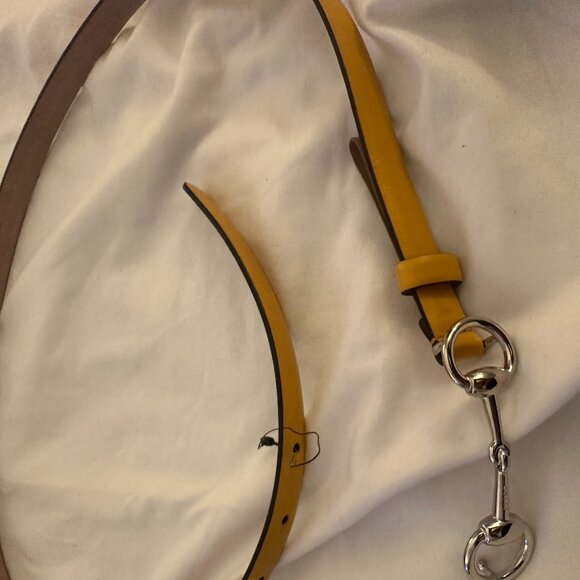 Gucci -skinny belt with silver horsebit buckle  1/2 "  Size 85 - Picture 1 of 7